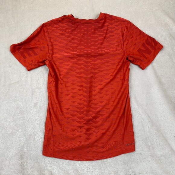Nike Mens Dri-Fit T-Shirt Small Activewear Athletic Short Sleeve Red Mesh Casual - Picture 10 of 10